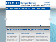 Tablet Screenshot of premier-elevator.com